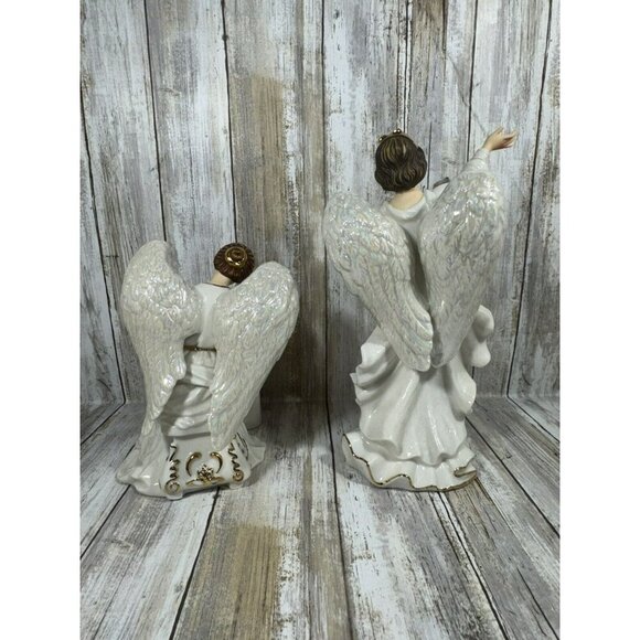 Grandeur Noel #192 Porcelain Angels Set 2000 Collectors Edition 2 Angels - Picture 3 of 11